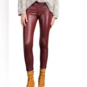 Easel Burgundy Leather Pants Women's large